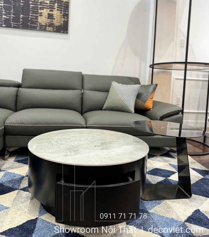 bàn trà đôi mặt đá