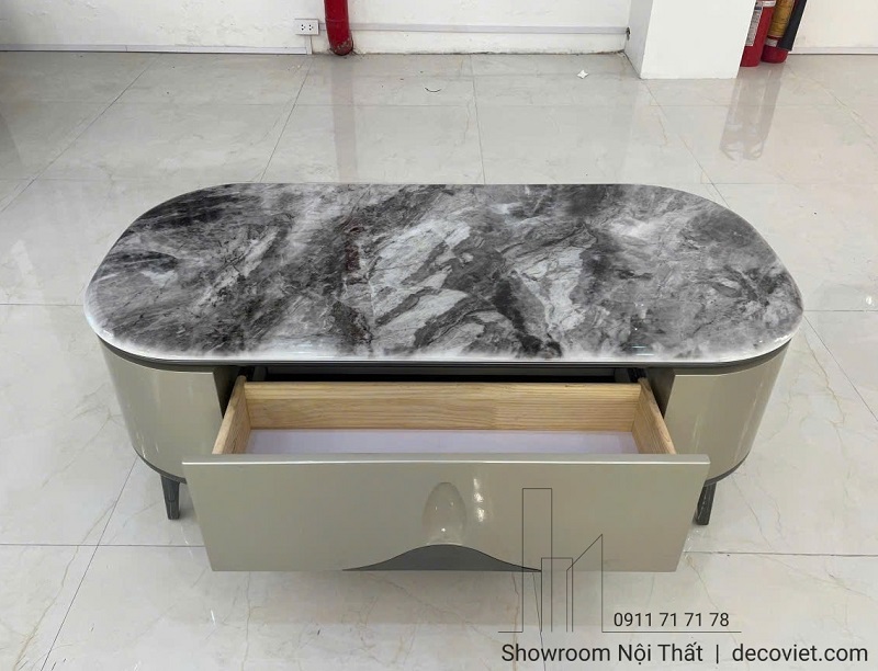 Bàn sofa mặt đá nhập khẩu với hộc kéo lớn tiện dụng