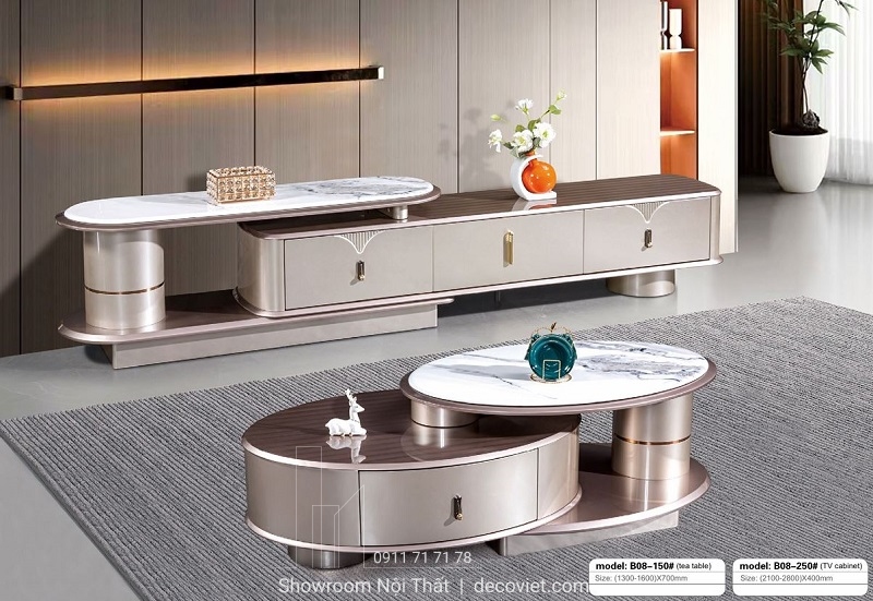 Bàn sofa mặt đá nhập khẩu 78T đẹp sang trọng