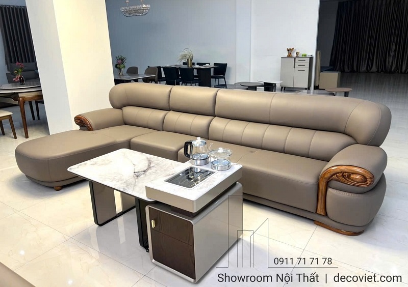 Mẫu bàn trà thông minh 406S mặt đá vân mây sang trọng