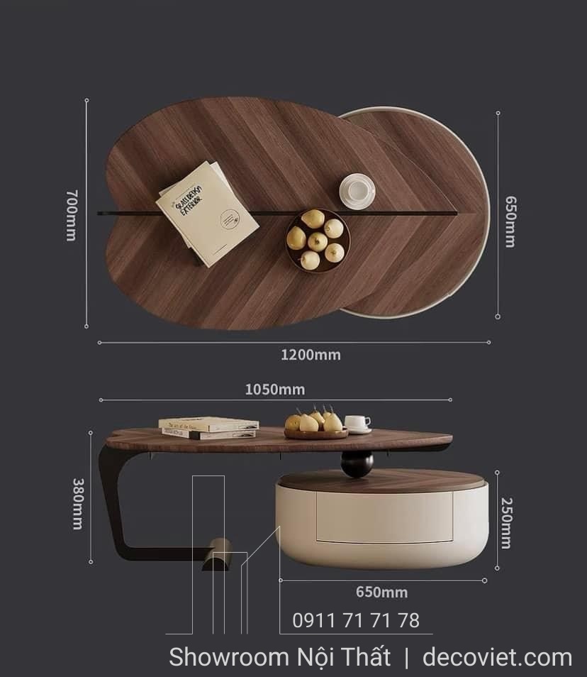 bàn trà phòng khách hiện đại