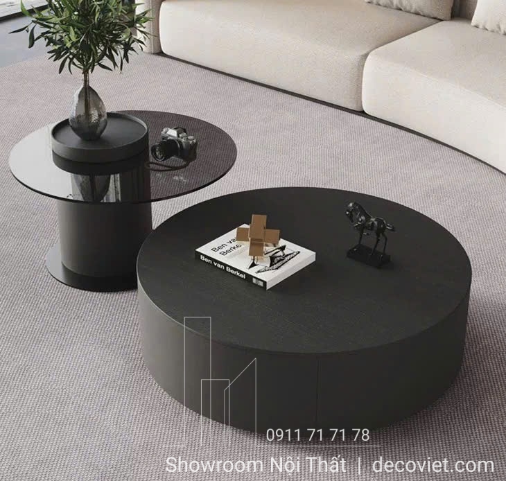 bàn trà đôi tròn hiện đại cho phòng khách