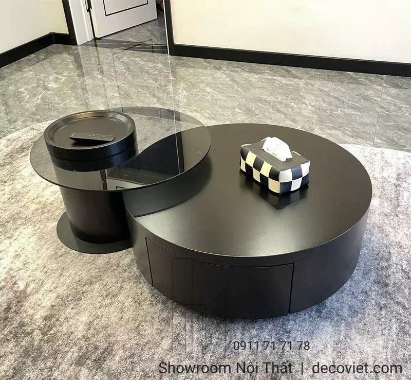 bàn trà đôi tròn hiện đại, cao cấp