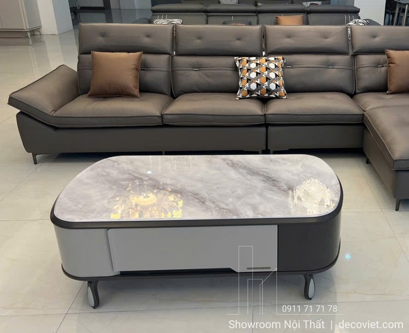 Bàn trà hiện đại 91T phối cùng sofa phòng khách sang trọng