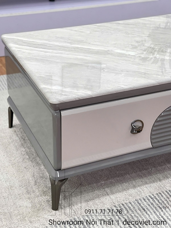 Bộ bàn trà mặt đá kèm kệ tivi cho căn hộ và nhà phố