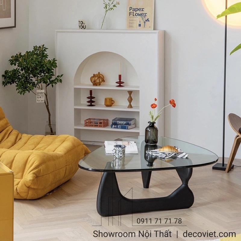 bàn trà mặt kính hiện đại