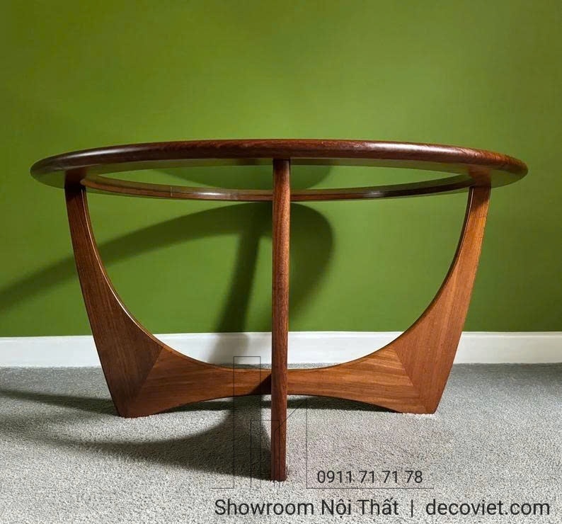 Bàn trà gỗ kết hợp kính hiện đại cho phòng khách