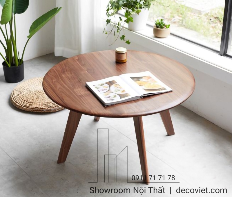 bàn trà tròn gỗ