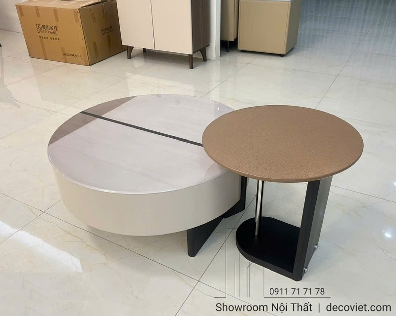Bộ bàn trà đôi 71T mặt đá sang trọng cho phòng khách