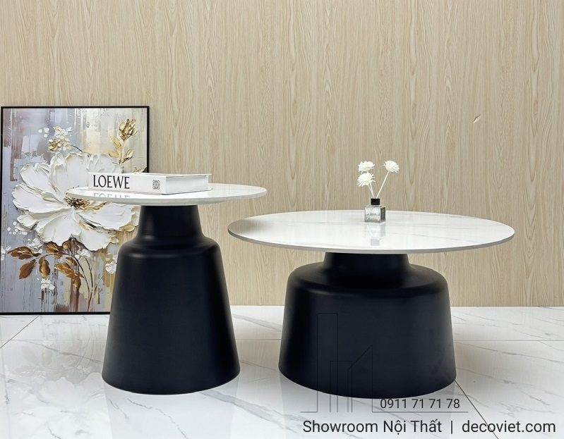 Bàn trà sofa đôi tròn thiết kế tối giản đẹp mắt