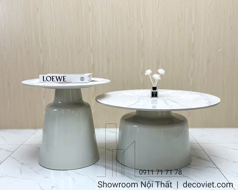 Bàn trà đôi tròn sang trọng cho phòng khách chung cư