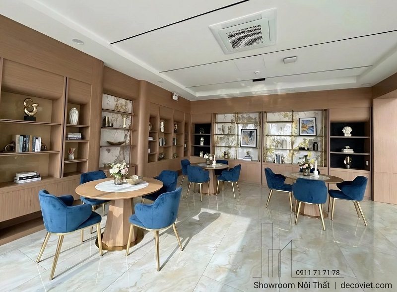 mẫu bàn tròn gỗ sang trọng cho sảnh chờ