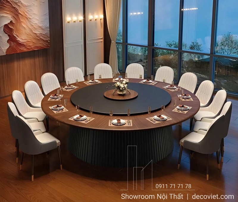 Bàn ăn tròn cỡ lớn dành cho 12 chỗ ngồi tại DecoViet