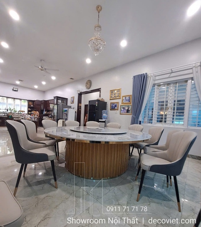 Bàn tròn mặt đá 2648S – lựa chọn đẳng cấp cho phòng ăn gia đình đông người