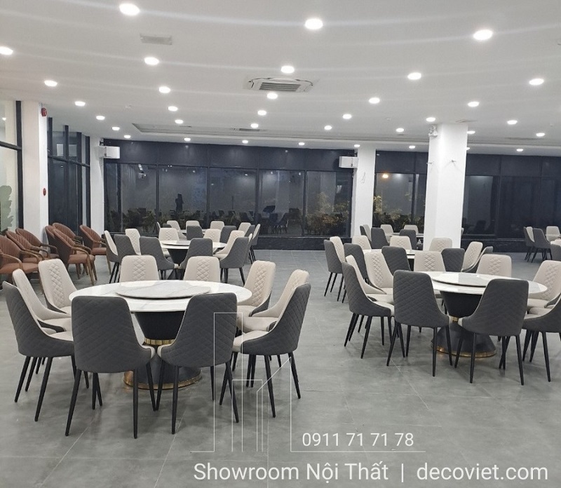 bàn ăn tròn nhà hàng cao cấp 10 ghế