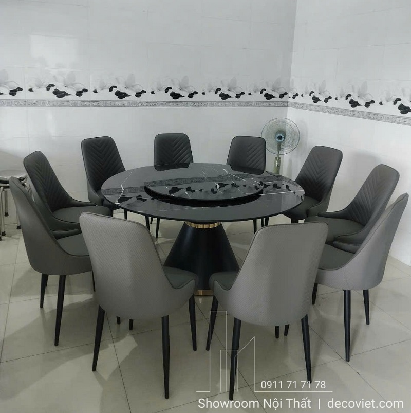 Bàn tròn xoay 1m5 10 ghế giá rẻ 2859S cho phòng ăn gia đình