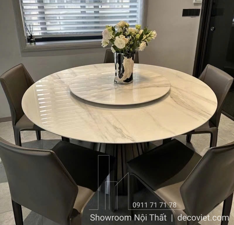 bàn ăn tròn mặt đá