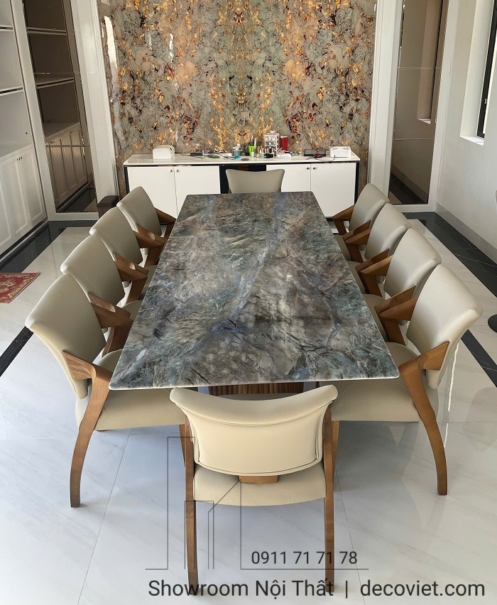 bộ bàn ăn 10 ghế nhập khẩu cao cấp