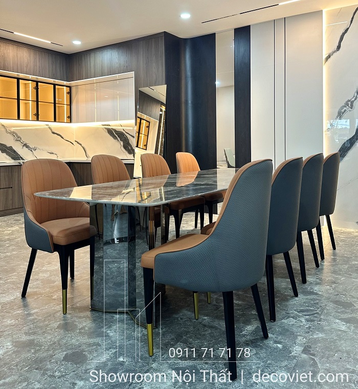 bộ bàn ăn 10 người mặt đá