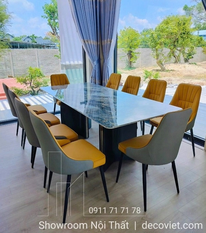 bàn ăn 10 ghế hiện đại