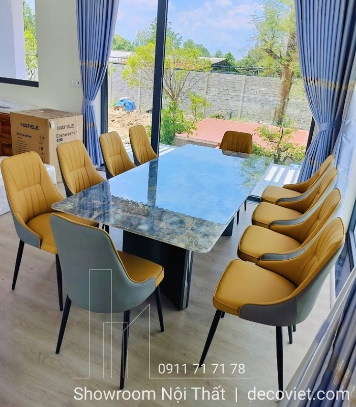 bàn ăn 10 ghế 2.2m cao cấp