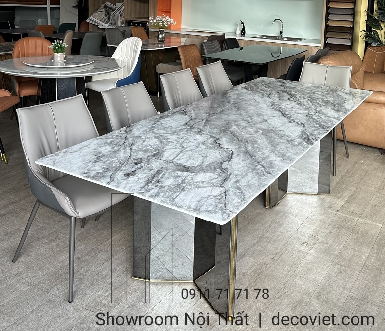 bàn ăn mặt đá 18 ghế