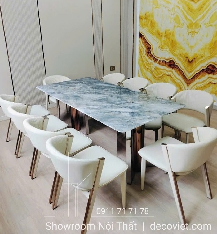 bàn ăn mặt đá 10 ghế