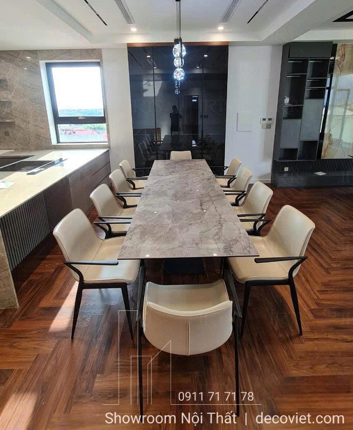 bàn ăn mặt đá 10 ghế
