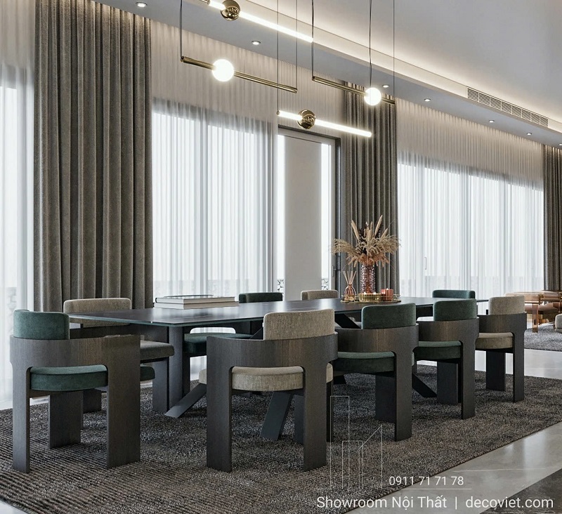 bàn ăn dài cao cấp cho penthouse sang trọng