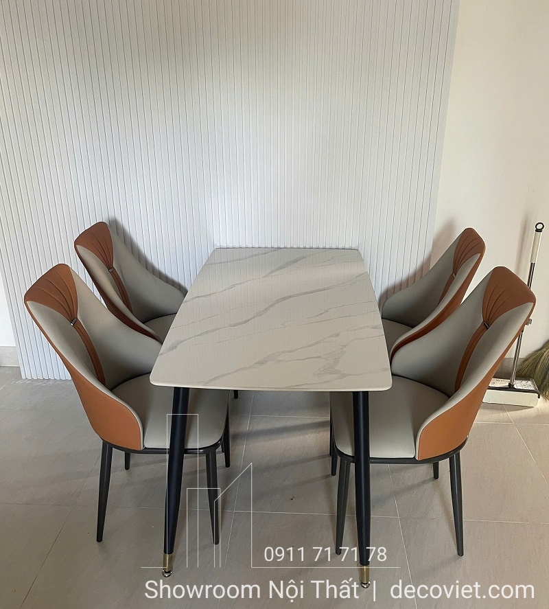 bộ bàn ăn mặt đá 4 ghế