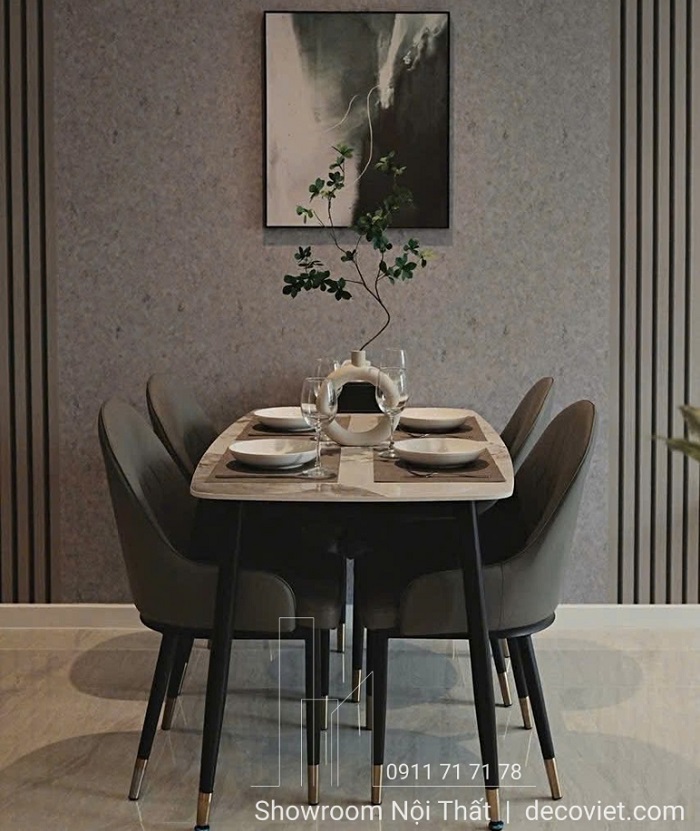 Bộ Bàn Ăn 4 Ghế Cho Nhà Nhỏ 2695S mang đến giải pháp tối ưu: nhỏ gọn nhưng vẫn đủ rộng cho những bữa cơm gia đình