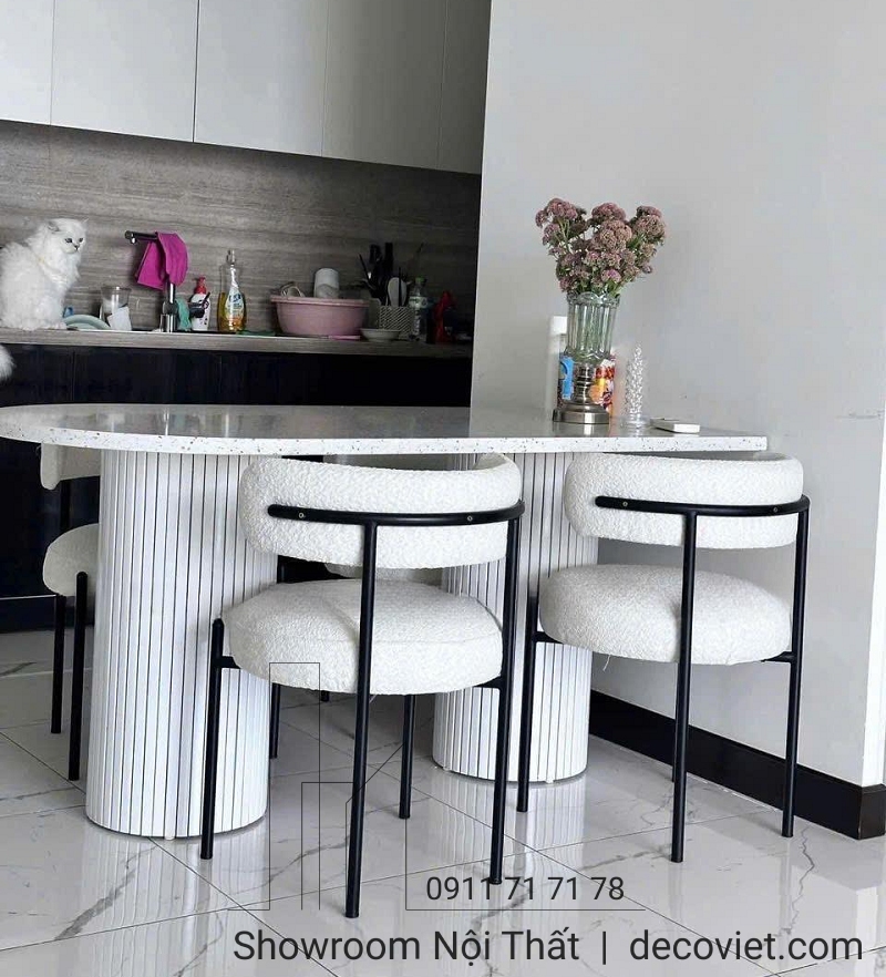 bàn ăn 4 ghế mặt đá hiện đại