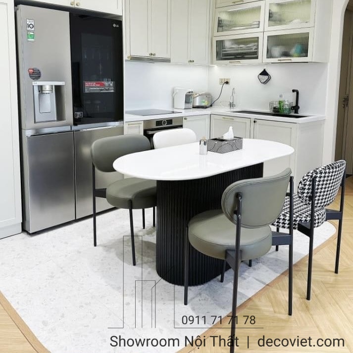 bộ bàn ăn 4 ghế mặt đá hiện đại