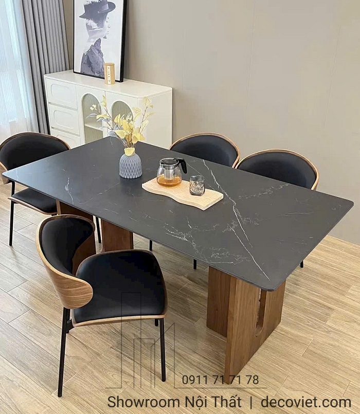 bàn ăn 4 ghế mặt đá nhập khẩu