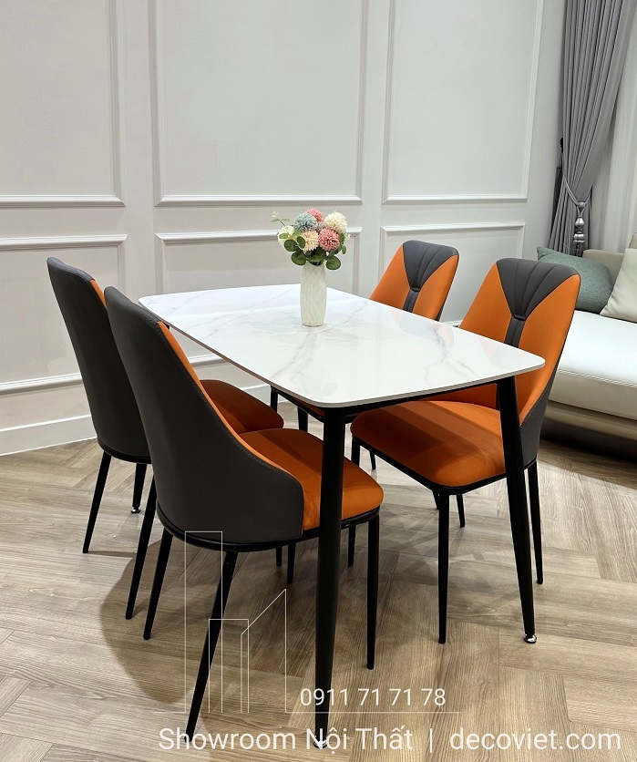 bàn ăn 4 ghế mặt đá hiện đại