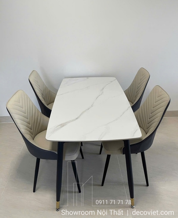 bộ bàn ăn 4 ghế hiện đại 1m2