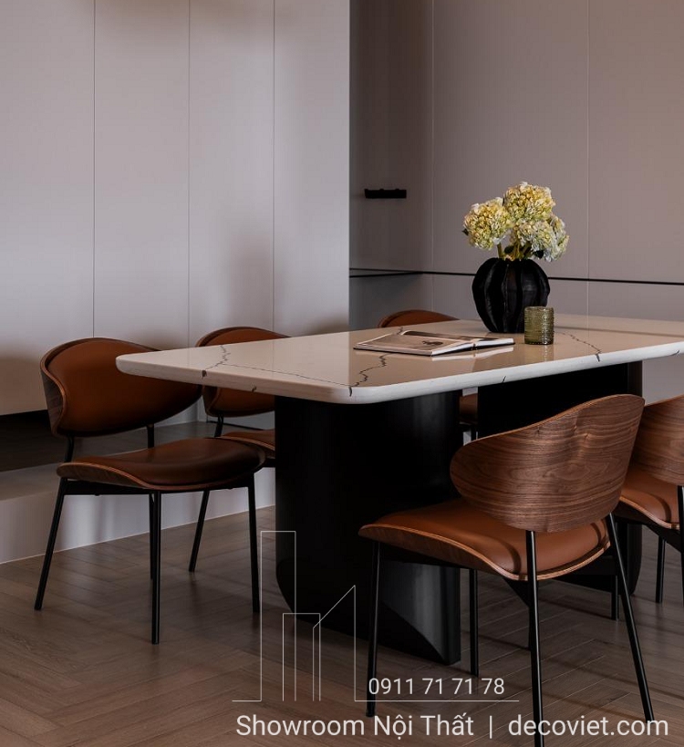 bàn ăn mặt đá 6 ghế cao cấp