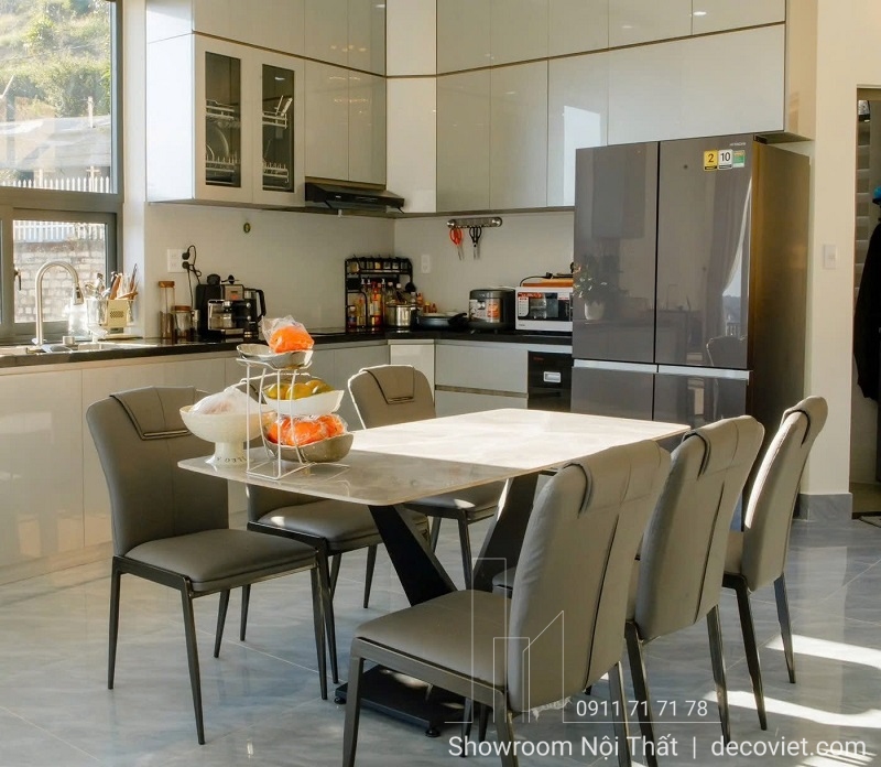 Bộ bàn ăn mặt đá 6 ghế đẹp cho căn bếp hiện đại