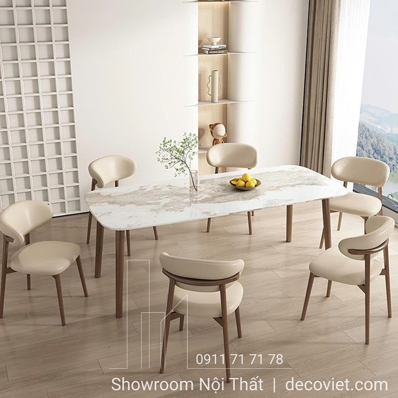bộ bàn ăn 6 ghế mặt đá cao cấp
