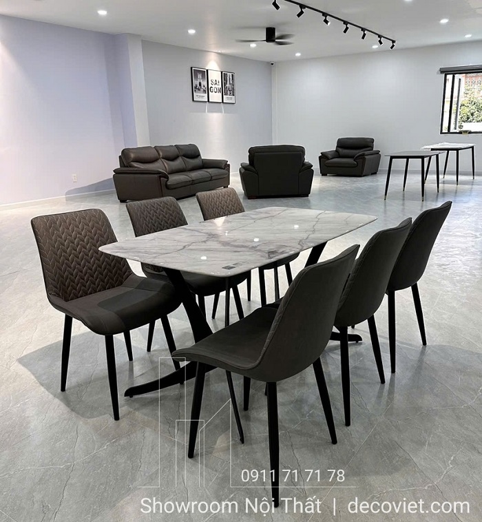 bàn ăn mặt đá 6 ghế