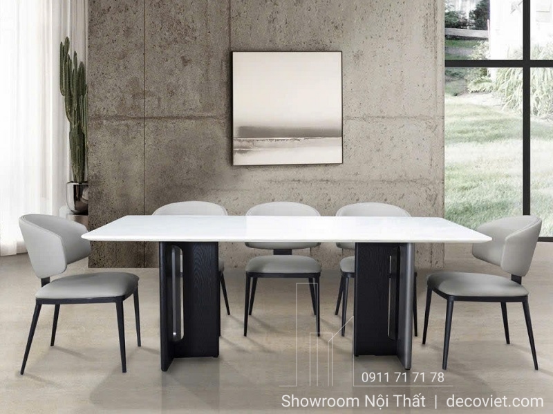 bàn ăn mặt đá 6 người