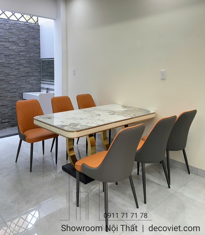 bộ bàn ăn 6 ghế mặt đá
