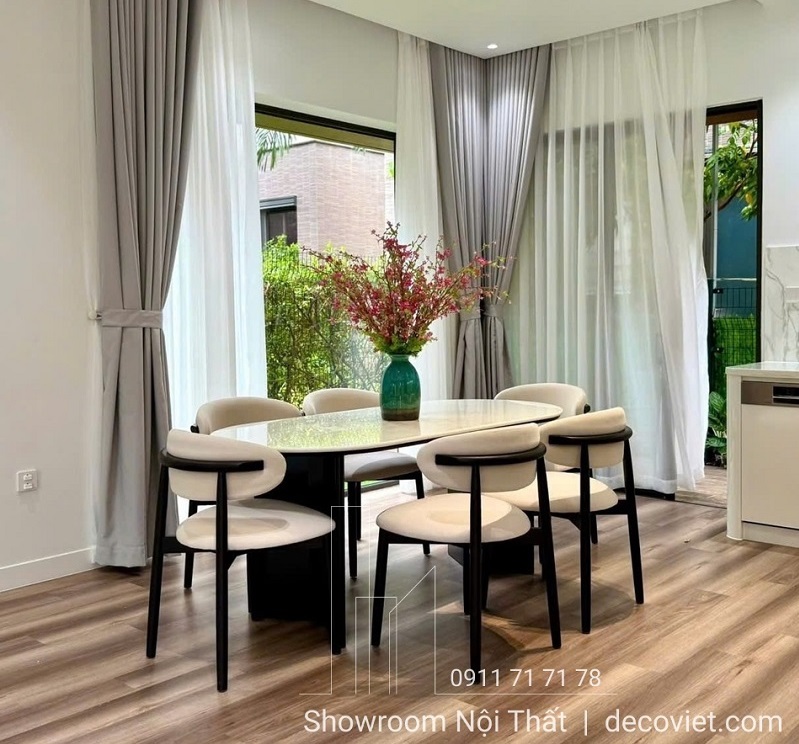 Bộ bàn ăn 6 ghế giá rẻ 2697S hiện đại sang trọng cho phòng ăn gia đình