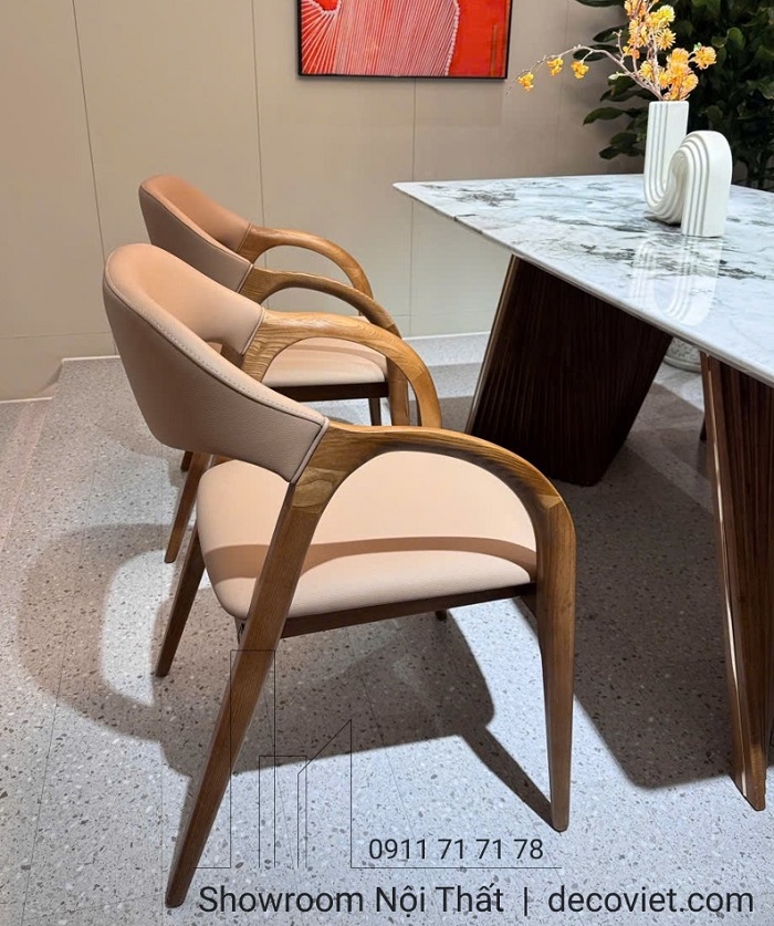 ghế ăn bọc da chân gỗ cao cấp