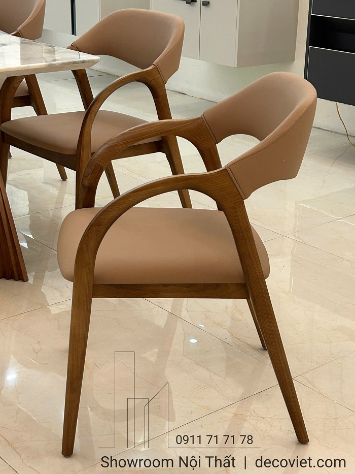 mẫu ghế ăn bọc da chân gỗ