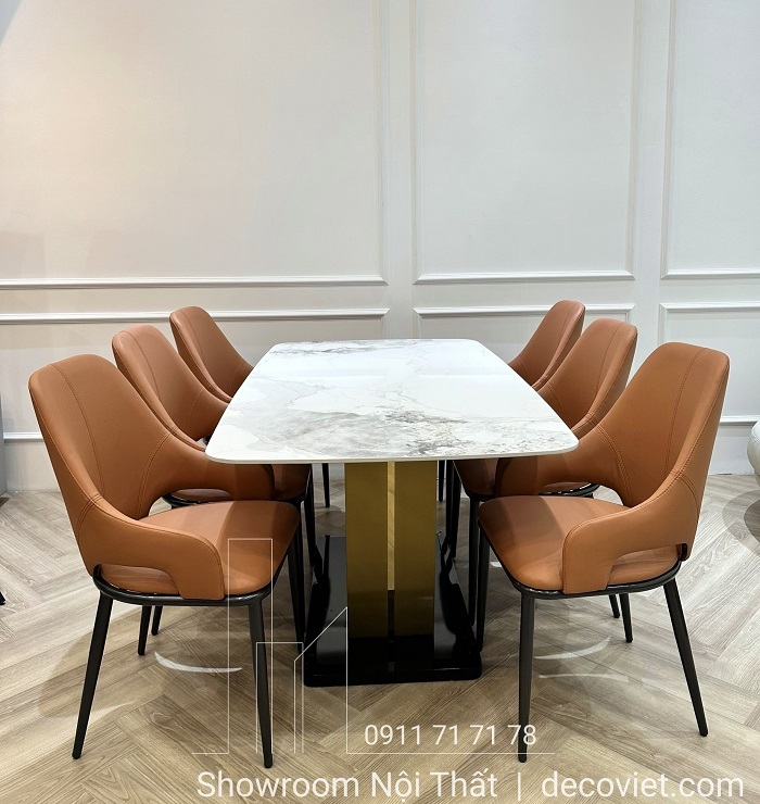 bộ bàn ăn 6 ghế mặt đá
