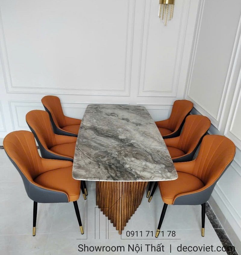 bàn ăn 6 ghế mặt đá đẹp