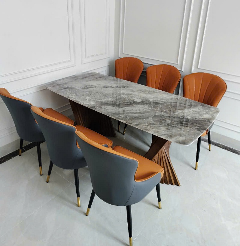 bàn ăn mặt đá marble 6 người