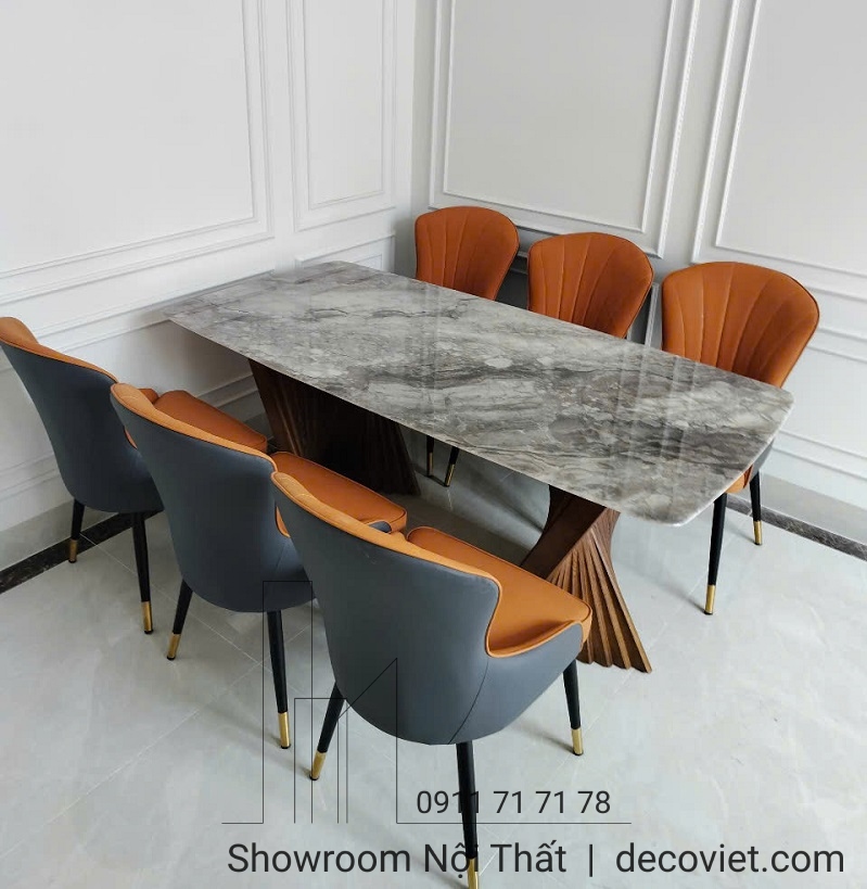 bàn ăn 6 ghế mặt đá cao cấp