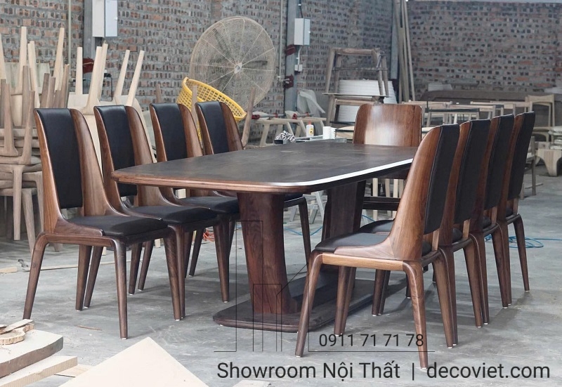 bàn ăn gỗ tự nhiên 10 ghế